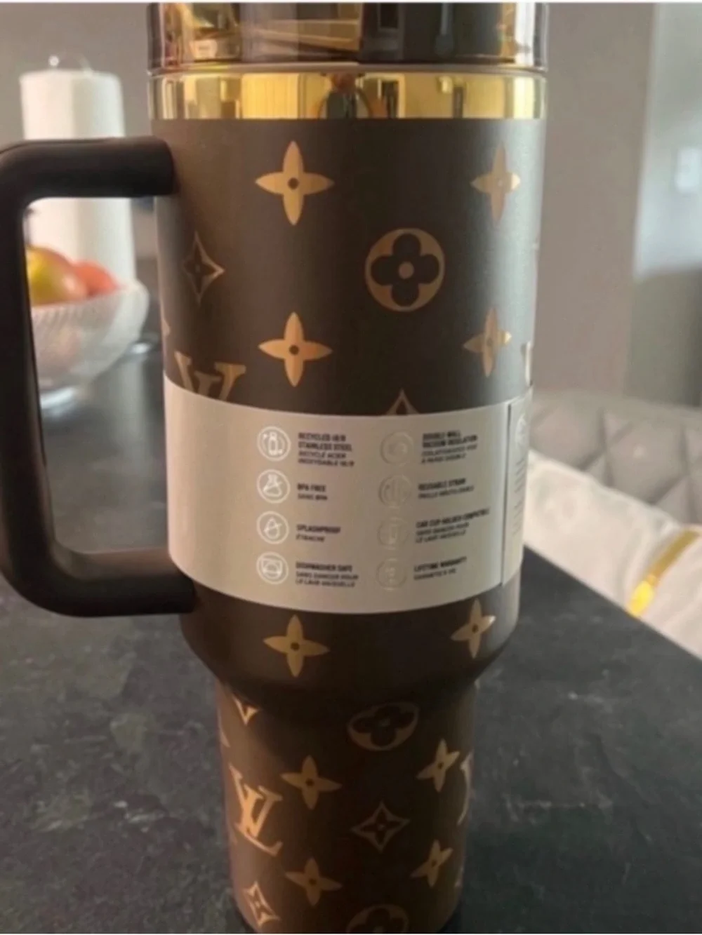 Stanley Brown and Gold LV Quencher H2.0 Tumbler